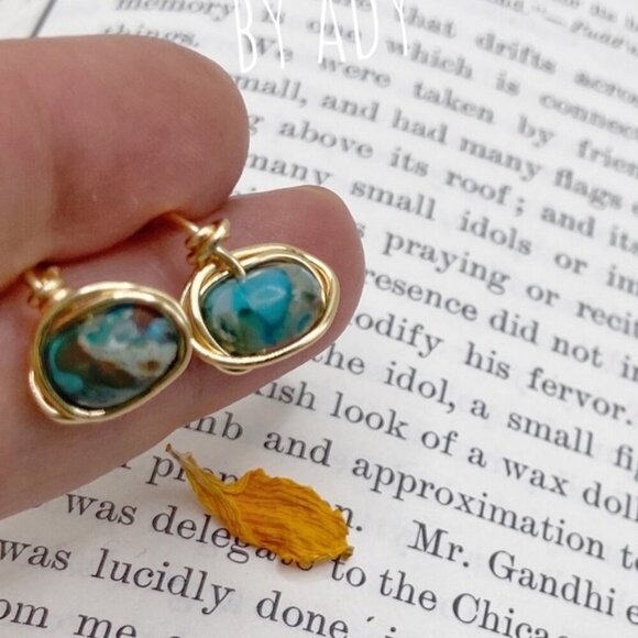 TURQUOISE  EARRINGS - Picture 2 of 2